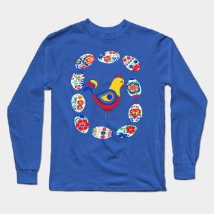 Easter eggs around rooster Long Sleeve T-Shirt